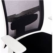 Fauteuil de bureau design à roulettes dossier haut 'TWICE' tissu noir structure blanche pieds blanc