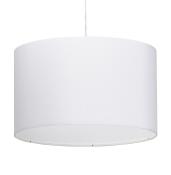 Suspension design cylindrique 'Lyster' en tissu blanc réglable en hauteur