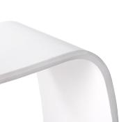 Tabouret bas design empilable 'Mooble' en bois blanc