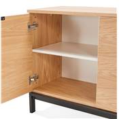 Meuble bahut buffet design 'ALLWOOD' en bois naturel 2 portes et 3 tiroirs et pieds en métal noir