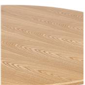 Petite table style industriel ronde 'FERRO' bois naturel pied central métal noir – Ø 60 cm