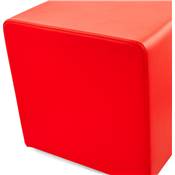 Pouf d'appoint carré rembourré 'KUBE' rouge