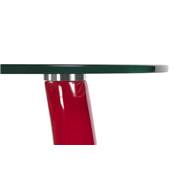 Table basse design d'appoint 'Goutte' en verre rouge pied en fibre de verre - Ø 45 cm