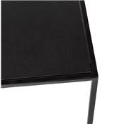 Set de 3 Tables d'appoint gigognes design carré 'TRIPLE' plateaux en bois noir pieds en métal noir