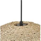 Suspension design ronde 'ARC' style rustique en algue marine naturelle structure en métal noir