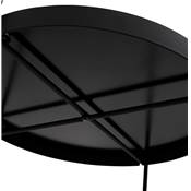 Table basse ronde 'ELEMENTO MEDIUM' plateau en verre noir et 4 pieds en métal noir - Ø 60 cm