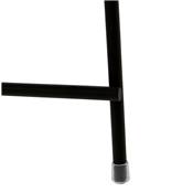 Table basse ronde 'ELEMENTO XL' plateau en verre noir 4 pieds en métal noir - Ø 80 cm