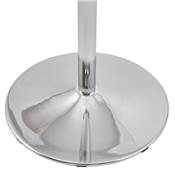 Petite table / table de réunion ronde 'LIGHTY' plateau verre transparent pied central chromé - Ø 90 cm