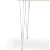Table / table de réunion extensible 'RYM' blanche 4 pieds métal blanc - 170(270) x 100 cm