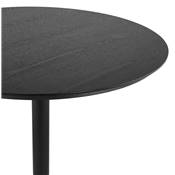 Table de salle à manger ronde industriel 'SPARK' noire en bois pied central rond en métal noir - Ø 80 cm