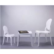 Table basse design carrée 'Baron' en plexiglas blanc opaque - 51 x 51 cm