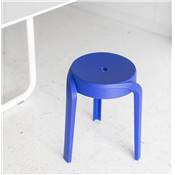 Tabouret bas design de style moderne empilable 'FIORI' en resine bleue foncée