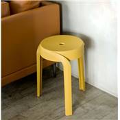 Tabouret bas design de style moderne empilable 'FIORI' en resine jaune