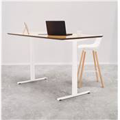 Tabouret de bar scandinave 'NORSKI' noir 4 pieds bois naturel repose pieds métal noir dossier haut