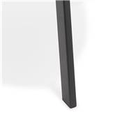 Tabouret de bar design 'KAFTY MINI' en microfibre grise avec 4 pieds en métal noir dossier haut