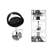 Tabouret de bar réglable design 'Leo' pivotant en plexiglass noir pied central en métal chromé