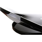 Tabouret de bar réglable design 'Leo' pivotant en plexiglass noir pied central en métal chromé