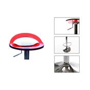 Tabouret de bar réglable design 'Leo' pivotant en plexiglass rouge pied central en métal chromé