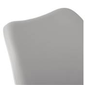 Tabouret de snack mi-hauteur 'KESKI MINI' gris 4 pieds et repose pieds en métal blanc dossier haut