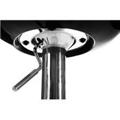 Tabouret de bar réglable design 'Romeo' pivotant noir avec pied central en métal chromé