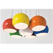 Suspension design 'Grelot' 7 abats-jours en mtal multicolore