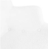 Fauteuil à oreilles capitonné design scandinave 'ELEGAN' en tissu bouclé blanc pieds en bois naturel