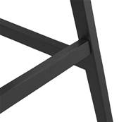Tabouret de bar design scandinave 'Chairman Black Edition' en tissu bouclé blanc avec 4 pieds en bois noir et dossier haut