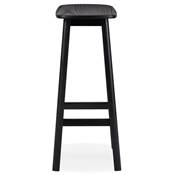 Tabouret de bar design de style scandinave 'BERE' assise avec 4 pieds en bois noir