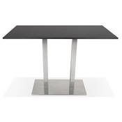 Table de bar Mange-debout 'Tvillin BAR' bois blanc double pied central métal brossé - 160 x 80 cm