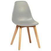 Chaise scandinave 'Karl' grise avec 4 pieds en bois naturel - Lot de 6