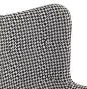 Fauteuil à oreilles design capitonné design 'ELEGAN' en tissu pied de poule pieds en bois noir