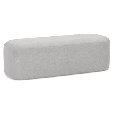 Banquette design de style moderne 'STICKY' en tissu gris clair avec pieds noir - 120 x 40 cm