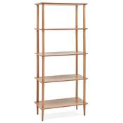 Etagère bibliothèque scandinave 'TOWER' tablettes structure et pieds en bois naturel
