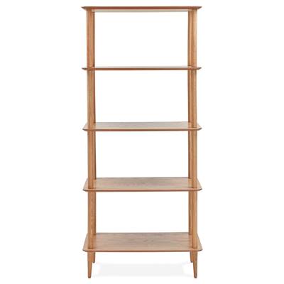 Etagère bibliothèque scandinave 'TOWER' tablettes structure et pieds en bois naturel
