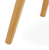 Tabouret de bar design scandinave 'Topo' noir avec 4 pieds en bois naturel et dossier haut