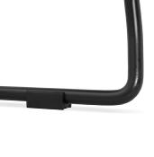 Tabouret de snack mi-hauteur empilable design 'Verk Mini' tissu gris foncé 4 pieds métal noir dossier haut