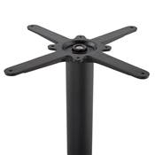 Table de bar haute design ronde 'Upside' mange debout en bois noir avec pied central en métal noir