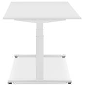 Bureau design assis-debout électrique 'SEMPLICE' blanc en bois pieds en métal blanc - 160 x 80 cm