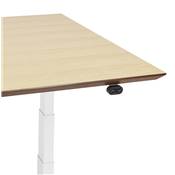 Bureau design assis-debout électrique 'SMALL TECH' en bois naturel pieds métal blanc - 150 x 70 cm