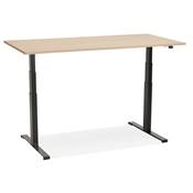 Bureau design assis-debout électrique 'SMALL SEMPLICE' en bois pieds en métal noir - 140 x 70 cm