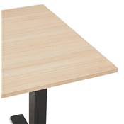 Bureau design assis-debout électrique 'SEMPLICE' en bois naturel pieds en métal noir - 160 x 80 cm