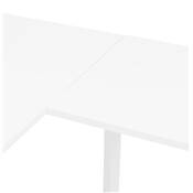 Bureau d'angle design 'MEET L' plateau en bois blanc avec pieds en métal blanc - 160 cm