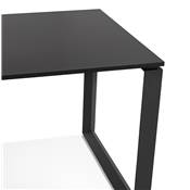 Bureau d'angle design 'MEET L' plateau en bois noir avec pieds en métal noir - 160 cm