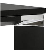 Bureau droit design haut 'HIGH BUSINESS' en bois noir pieds en métal noir et chromé – 140 x 70 cm