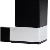 Bureau droit design haut 'HIGH BUSINESS' en bois noir pieds en métal noir et chromé – 140 x 70 cm