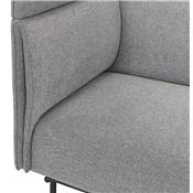 Canapé acoustique 2 places design dossier haut 'INTIME' en tissu gris clair 4 pieds en métal noir