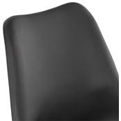 Chaise design 'Modena' noire avec 4 pieds en bois noir et métal brossé doré