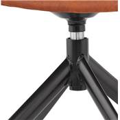 Chaise design à accoudoirs 'TICKY' en microfibre marron avec 4 pied en métal noir