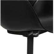 Chaise de bureau à accoudoirs design à roulettes dossier bas 'MINISTRY' noire pieds en métal noir