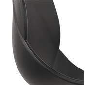 Chaise de bureau à roulettes design 'BLACK RULES' noire avec pied en métal noir